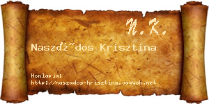 Naszádos Krisztina névjegykártya